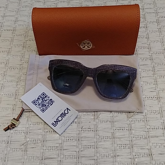 Tory Burch Accessories - Tory Burch Sunglasses TY7126 Navy on Raffia TB
